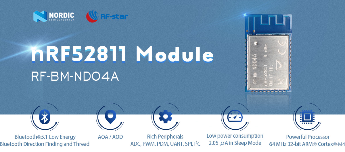 BLE 5.0 Çok Protokollü Kablosuz İletişim Modülü RF-BM-ND04A