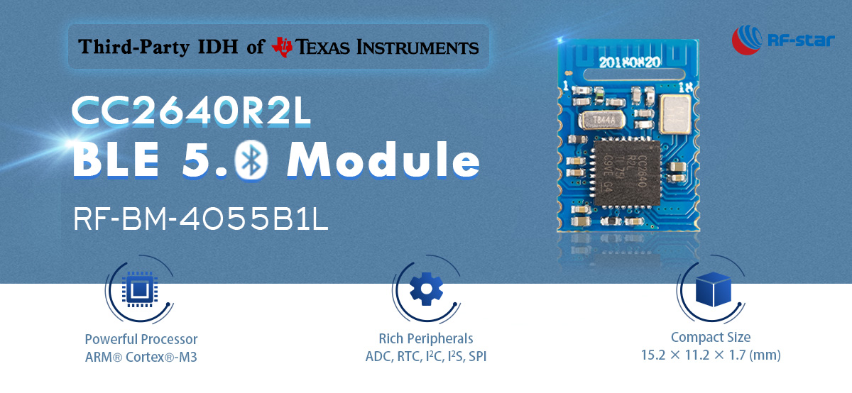 TI CC2640R2LRHB'yi temel alan Bluetooth 5.0 modülü