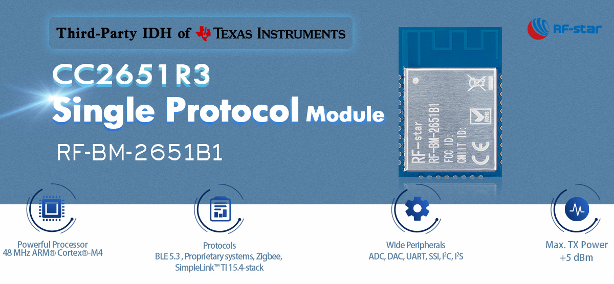 CC2651R3 Tek Protokol Modülü RF-BM-2651B1