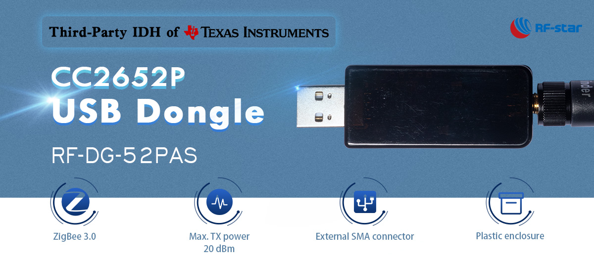 TI CC2652P tabanlı ZigBee 3.0 USB Dongle'ın özellikleri
