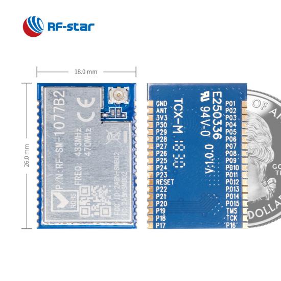 CC1310 Sub-1G Module RF-SM-1077B2 For 433 MHz & 470 MHz Frequency